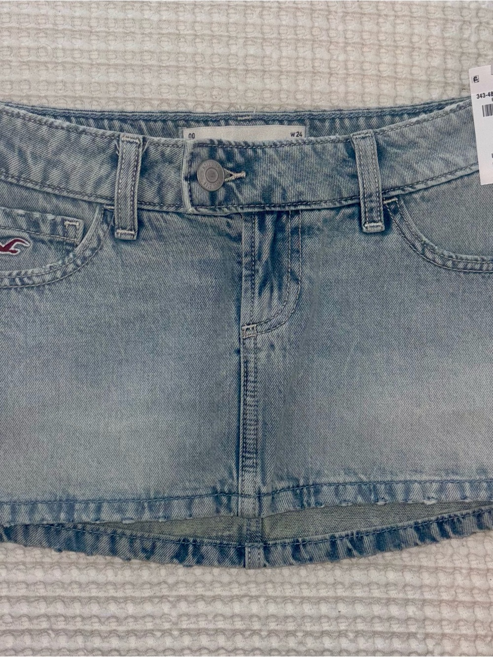 Hollister Light Wash Denim Mini Skirt